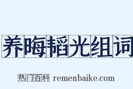 养晦韬光组词是什么意思的图片